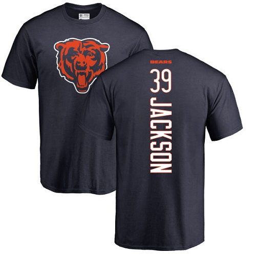Chicago Bears Men Navy Blue Eddie Jackson Backer NFL Football #39 T Shirt